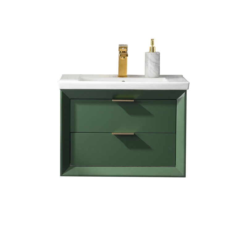 Everly Quinn Draven 24'' Wall Mounted Single Bathroom Vanity with